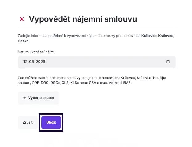 Potvrzení nájemní smlouvy